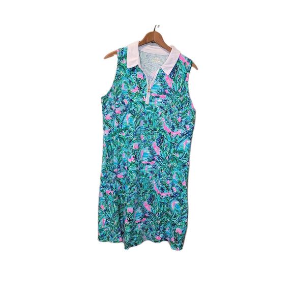 Lilly Pulitzer Dresses & Skirts - Lilly Pulitzer Luxletic Silvia Dress in Blue Horizon Parfection Print Large Golf